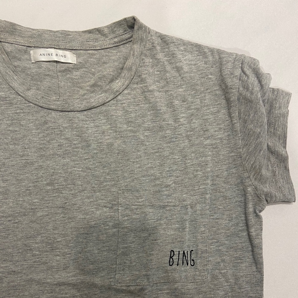 Anine Bing embroidered pocket tee